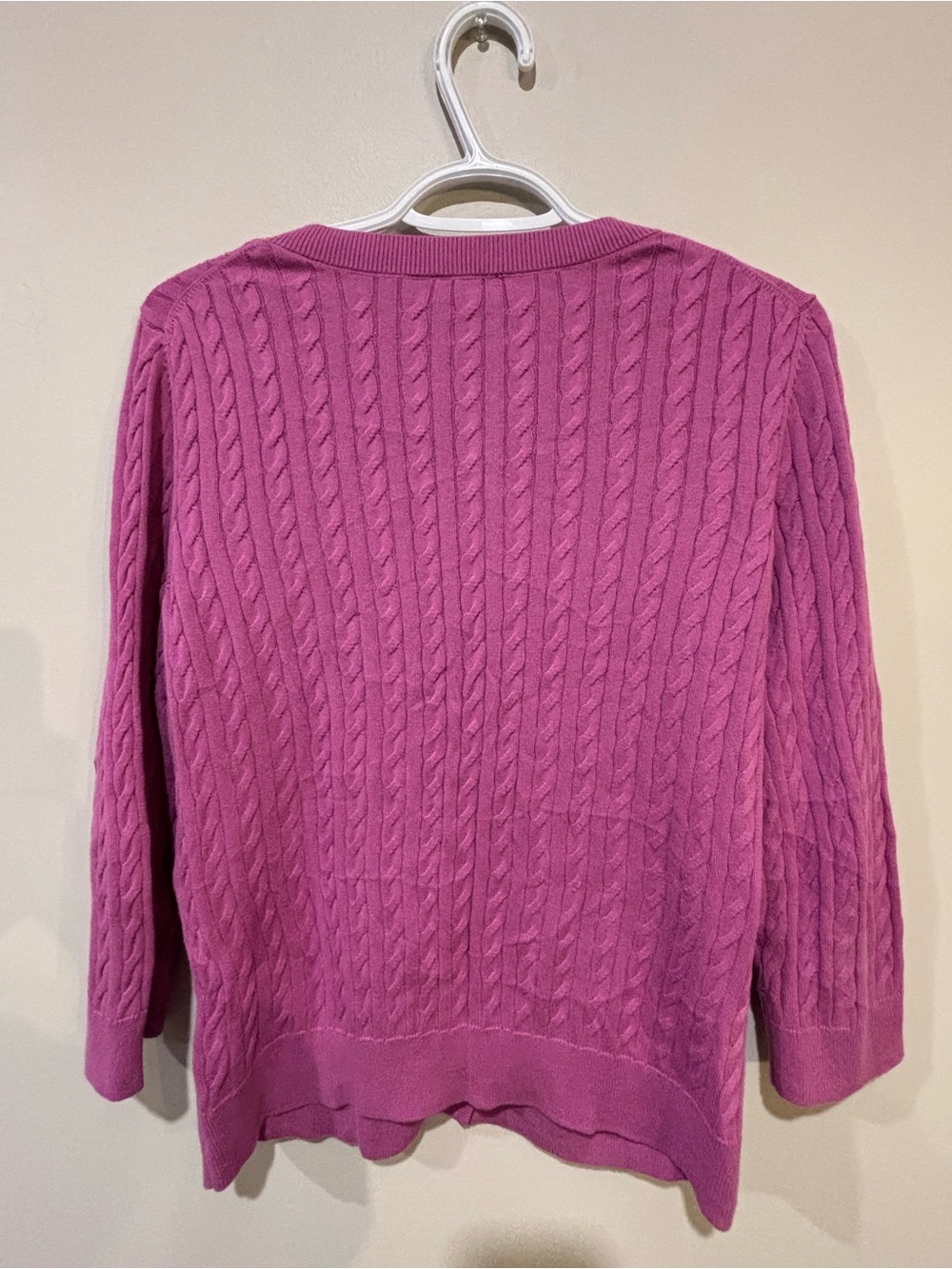 Talbots Pink Cable-Knit Button Cardigan - Picture 4 of 4